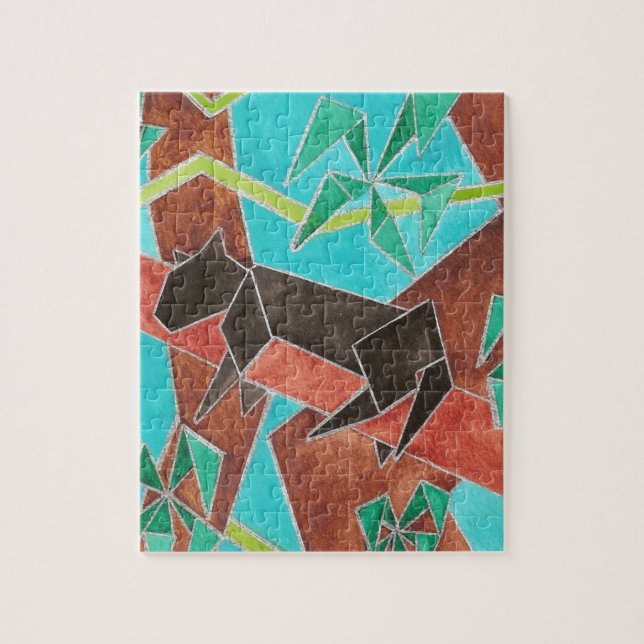 Jungle Panther Original Abstract Art Puzzle (Vertikal)