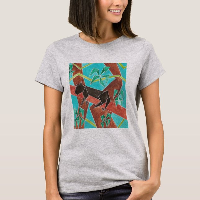 Jungle Panther Original Abstract Art T-Shirt (Vorderseite)