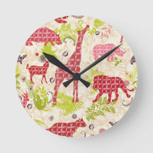 Jungle paradise runde wanduhr