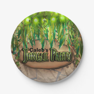 JUNGLE PARTY-Blätter & Tierdrucke Geburtstag nach Pappteller