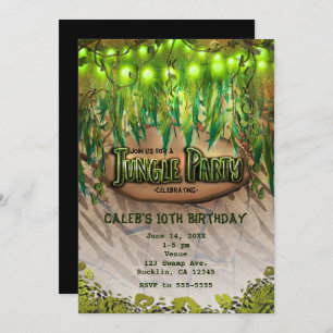 JUNGLE PARTY-Blätter und Einladungen für Tierdruck