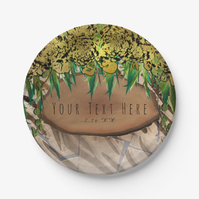 JUNGLE PARTY Gold Glam Animal Print Birthday Pappteller (Vorderseite)