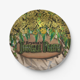 JUNGLE PARTY Gold Glam Animal Print Birthday Pappteller