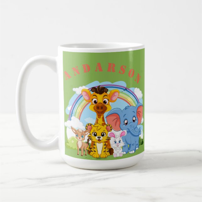 Jungle Personalisierter Name Kaffeetasse (Links)