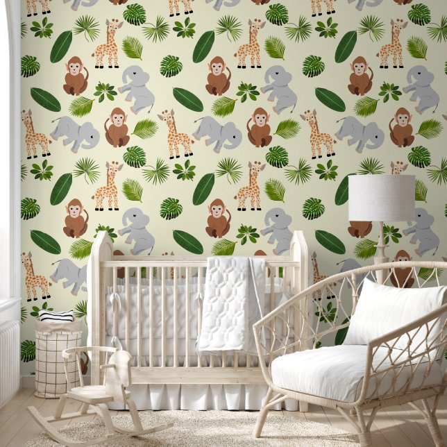 Jungle-Pflanze und -tiere Tapete (Kinder)