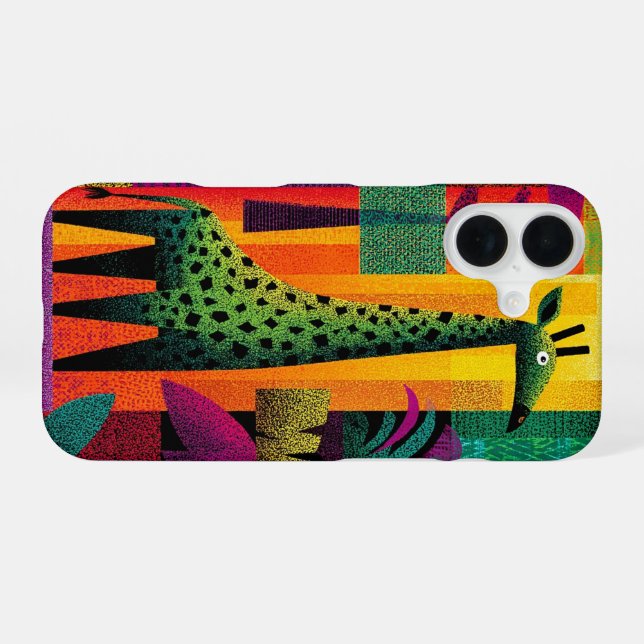 Jungle Pop Giraffe Handy Case iPhone 16 Hülle (Rückseite (Horizontal))