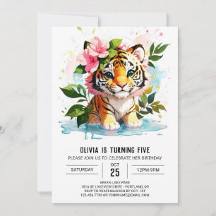 Jungle Princess Tiger Cub Einladung zum Geburtstag