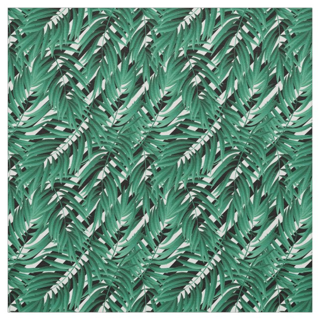 Jungle Print Tropical Palm Blätter Grün weiß und Stoff (Muster)