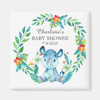 Jungle Rhino Baby Shower Fevor Magnet