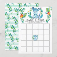Jungle Rhino BINGO Babydusche Spiel