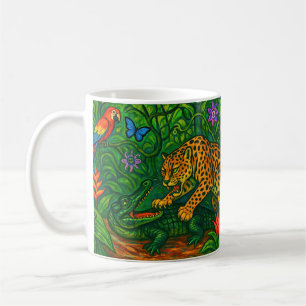 "Jungle Rivals" - Farbenfrohe Wildlife Portrait Kaffeetasse