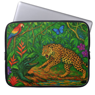 "Jungle Rivals" - Farbenfrohe Wildlife Portrait Laptopschutzhülle