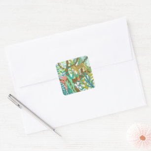 Jungle Roar - Cheetah Quadratischer Aufkleber