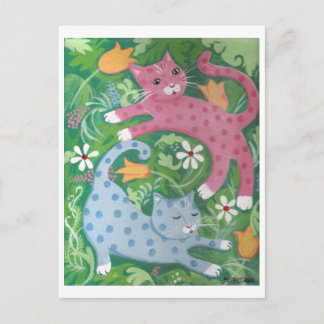 Jungle Romp - Folk Art Malerei Postkarte