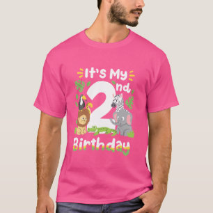 Jungle Safari 2. Geburtstag Zoo Tier 2 Jahre Ol T-Shirt