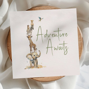 Jungle Safari Adventure erwartet Baby Shower Serviette