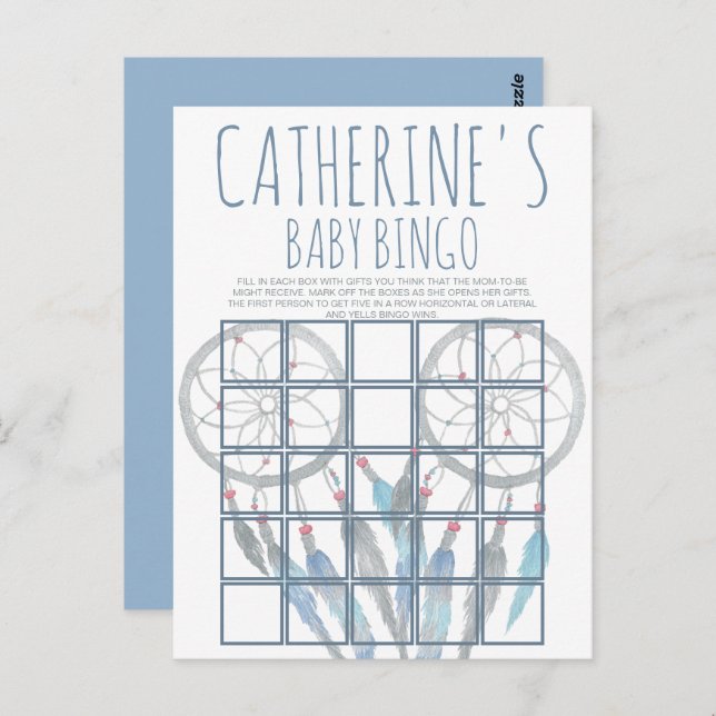 Jungle Safari Animal Baby Dusche Bingo Card Postkarte (Vorne/Hinten)