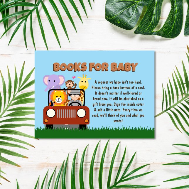 Jungle Safari Animal Baby Dusche Bücher für Baby Begleitkarte (Von Creator hochgeladen)