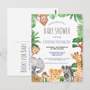 Jungle Safari Animal Baby Shows Postkarte