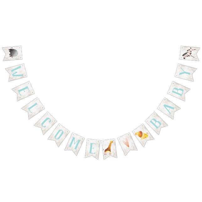 Jungle Safari Animals Baby Duschbanner Wimpelkette (Alle)