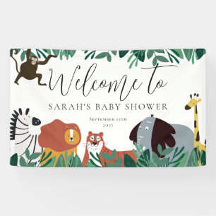 Jungle Safari Animals Baby Dusche Begrüßungszeiche Banner