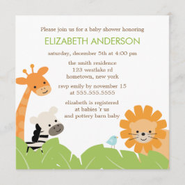 Jungle Safari Animals Baby Dusche Einladung