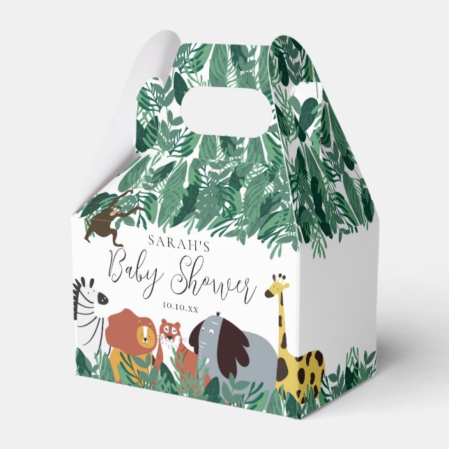 Jungle Safari Animals Baby Dusche Geschenkschachtel (Vorderseite)