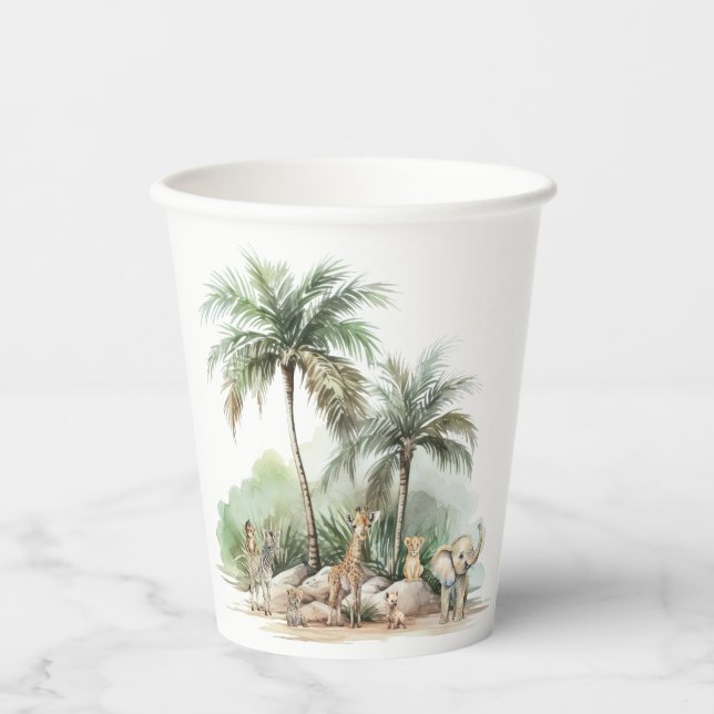 Jungle Safari Animals Baby Duschpapier Cups Pappbecher (Vorderseite)