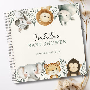 Jungle Safari Animals Baby Showbook Notizbuch
