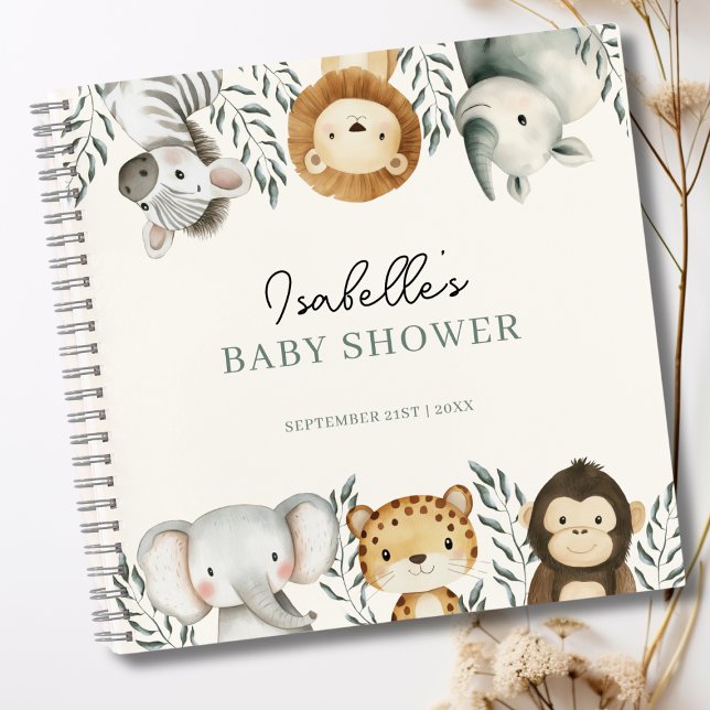 Jungle Safari Animals Baby Showbook Notizbuch (Von Creator hochgeladen)