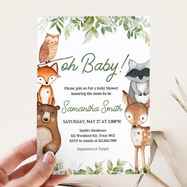 Jungle Safari Animals Baby Shower Einladung (Safari Jungle Animals Baby Shower Invitation)