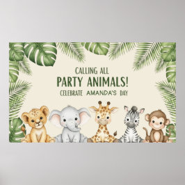 Jungle Safari Animals Birthday Party Poster