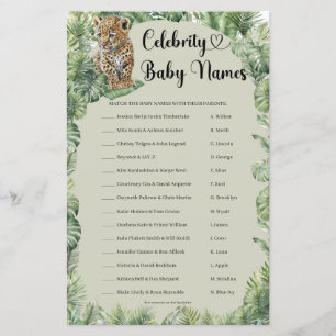 Jungle Safari Animals Celebrity Baby Names Spiel