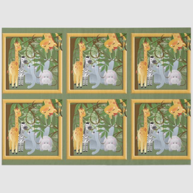 Jungle Safari Animals Decoupage Seidenpapier (Vorderseite)