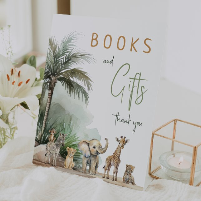 Jungle Safari Animals Kinderdusche Bücher und Gesc Sockelschild (Von Creator hochgeladen)