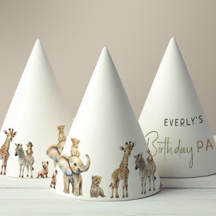 Jungle Safari Animals Kindergeburtstag Partyhütchen