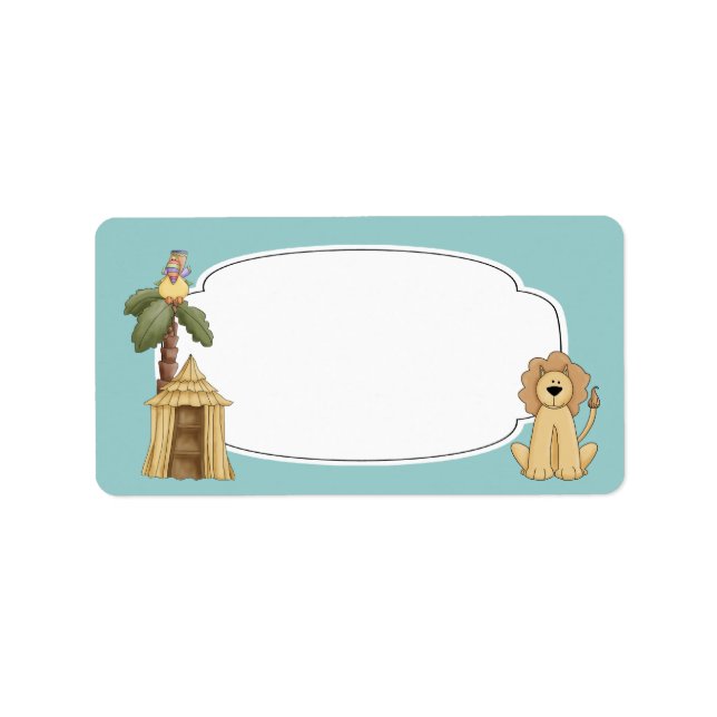 Jungle Safari Animals Label Adressaufkleber (Vorne)