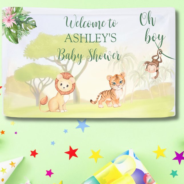 Jungle Safari Animals Oh Boy Baby Dusche Banner (Von Creator hochgeladen)