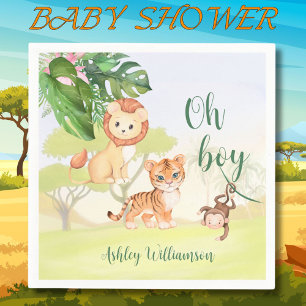 Jungle Safari Animals Oh Boy Baby Dusche Serviette
