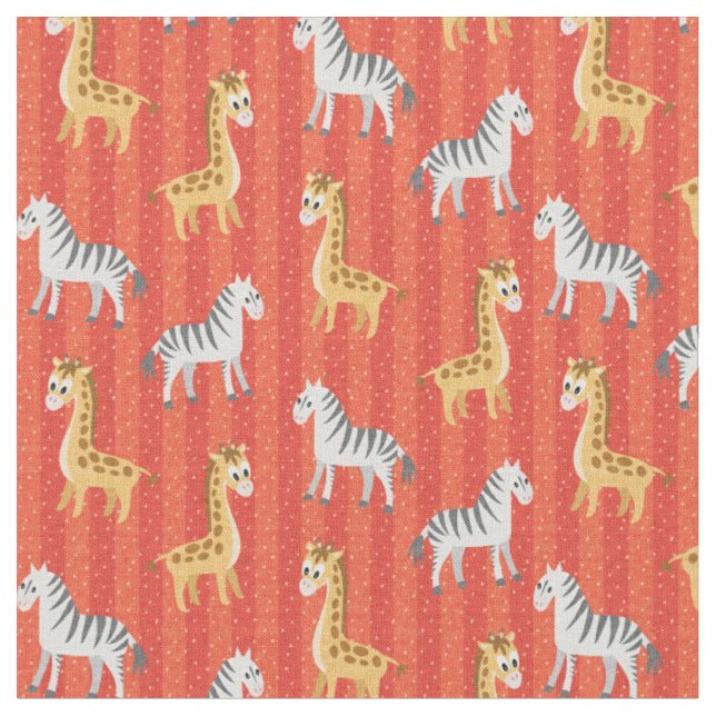 Jungle Safari Baby Animals Stoff (Nahaufnahme)