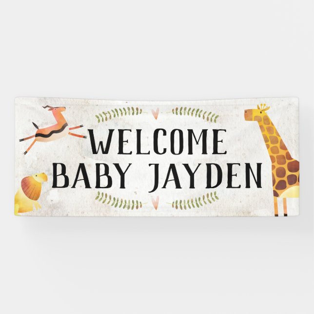 Jungle Safari Baby Duschbanner Banner (Horizontal)
