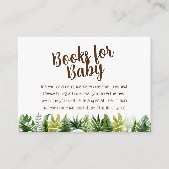 Jungle Safari Baby Duschbücher für Baby Begleitkarte (Vorderseite)