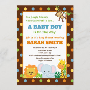 Jungle Safari Baby Dusche Einladung Baby Boy