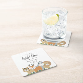 Jungle Safari Baby Dusche Rechteckiger Pappuntersetzer