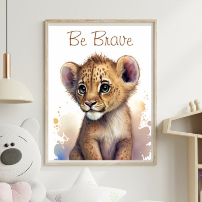 Jungle Safari Baby Lion Animal Print Poster (Von Creator hochgeladen)