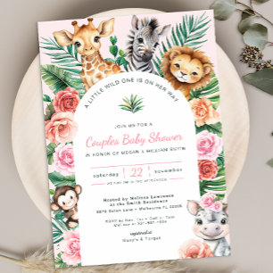 Jungle Safari Baby Showcouches Party Einladung