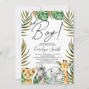 Jungle Safari Baby Shower Oh Boy Einladung