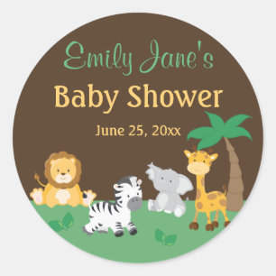 Jungle Safari Baby Shower Stickers