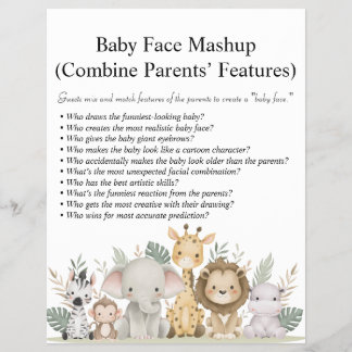 Jungle Safari Baby Showspiele Flyer