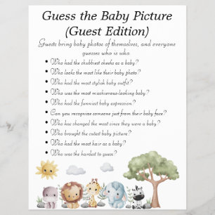Jungle Safari Baby Showspiele Flyer